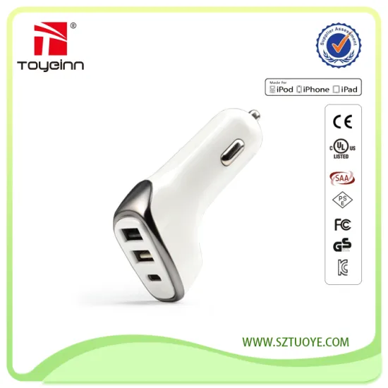 12v Car Charger Socket 3 Pin Plug To Car Cigarette Lighter Adapte Voltage Type C