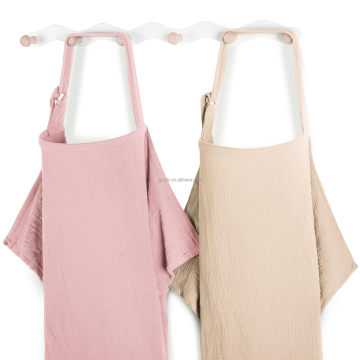 Soft Pink Floral 100% Cotton Muslin Nursing Cover - Multi-Use Privacy Apron for Breastfeeding