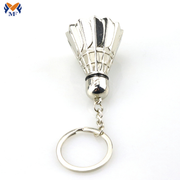 Metal custom sport shuttlecock keychain badminton