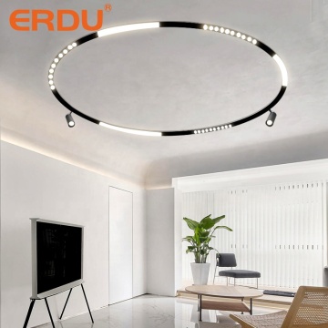 Lumière de piste magnétique à LED de l'aluminium circulaire noir