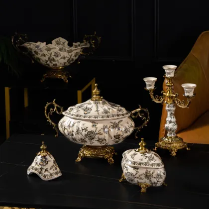 Uzbek Home Decor: Traditional Ornament Porcelain Jar Gallery