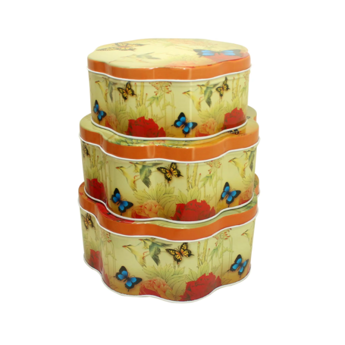 DADI Flower Shape Metal Chocolate Candy Tin Box