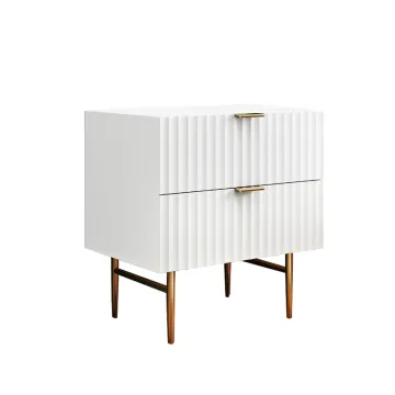 Modern Luxury White Nordic Bedroom Furniture: Wood Nightstands, Corner Cabinet, Bedside Tables