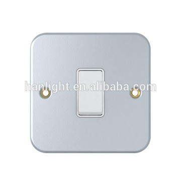 UK type 10A 1 Gang 2 Way Plate metal Switch