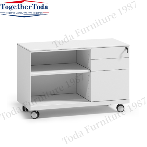 Three drawer open storage space Removable metal lockers