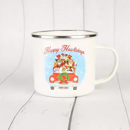 Christmas Theme Metal Cup Steel Mug