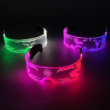 Disco LED Visor Glasses for Party and Festival Navigation