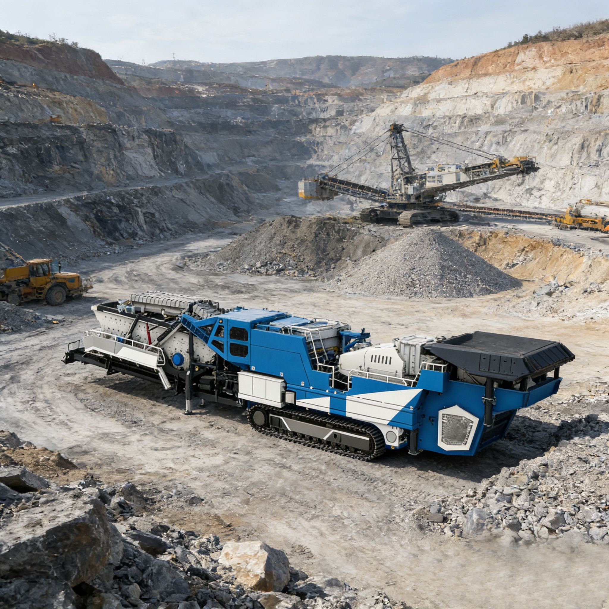 Crawler Mounted Jaw Cone Screen Plant