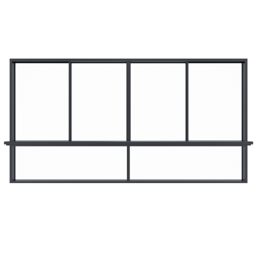 Janela deslizante panorâmica de alumínio com 4 painéis Série Jazz