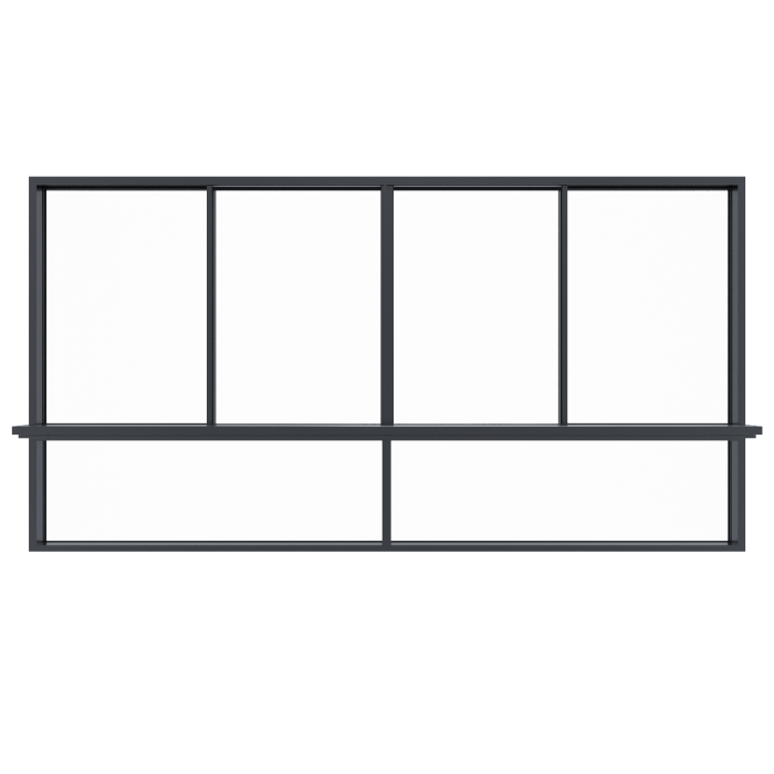 Janela deslizante panorâmica de alumínio com 4 painéis Série Jazz