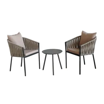Modern Outdoor 3-Piece Patio Bistro Table and Chair Set for Balcony