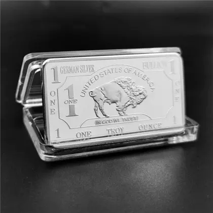German Buffalo Silver Bullion Coin: Commemorative 1oz Silver Bar Collection for Home Decor