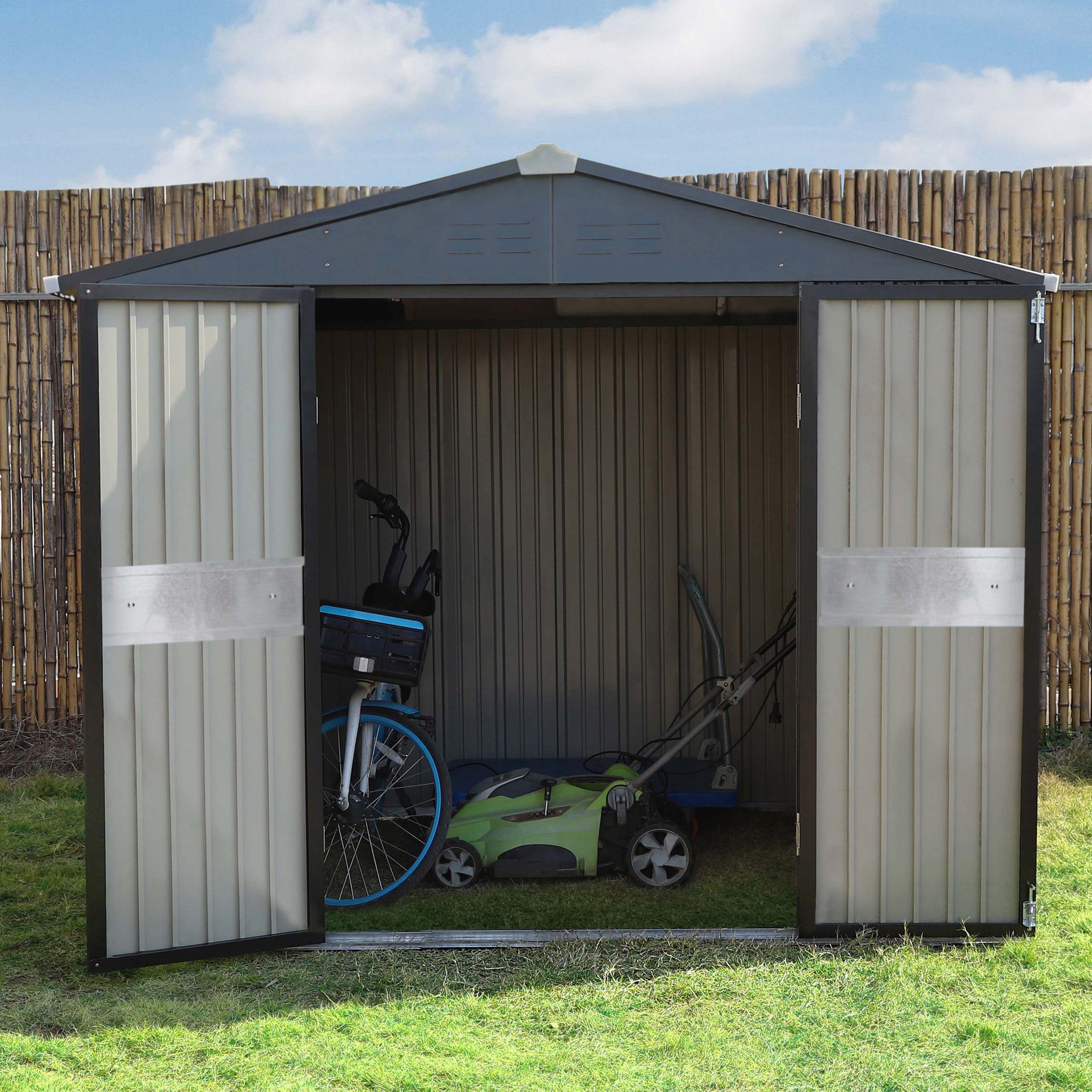 Storage Shed Popular Eco-Friendly Easily Assembled Prefab Cabin Garden House Steel Frame Storage Shed6