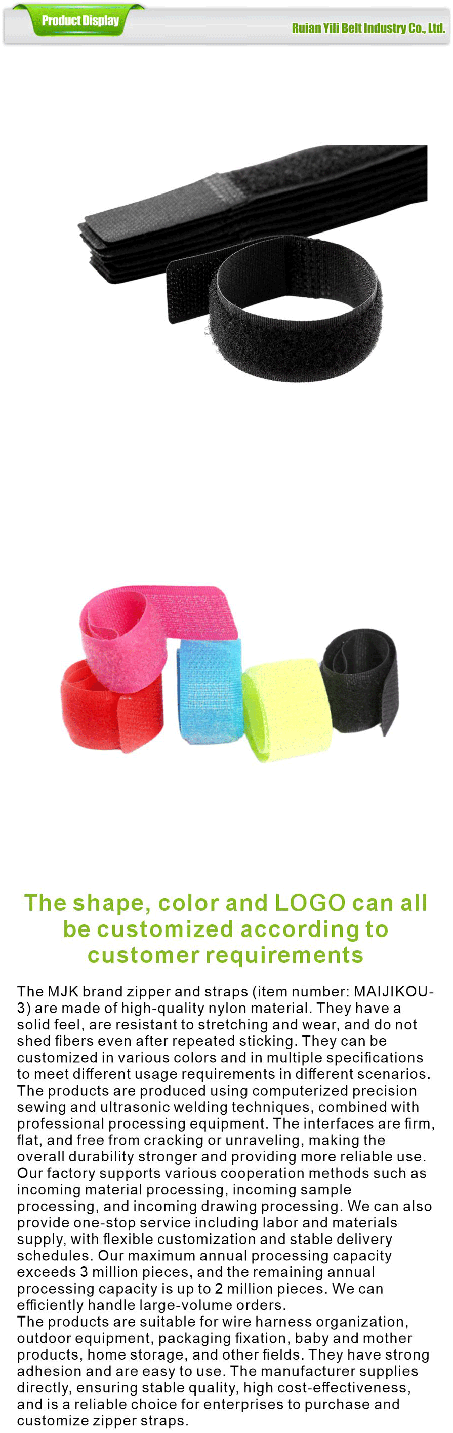 Sewing Velcro strips custom made