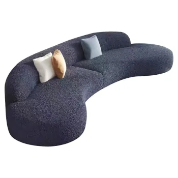 Nordic Modern Velvet Curved Fabric Sofa for Living Room