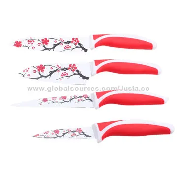 4-printing Flower Knife Set, Made of Stainless Steel Material