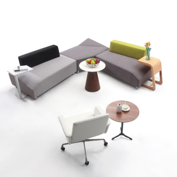 Modern Coworking Office Space: Greenfield Custom L Shape Sofa & Long Bench