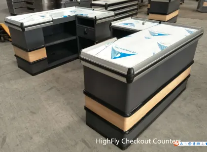 Modern Boutique Grocery Store POS Cashier Checkout Counter
