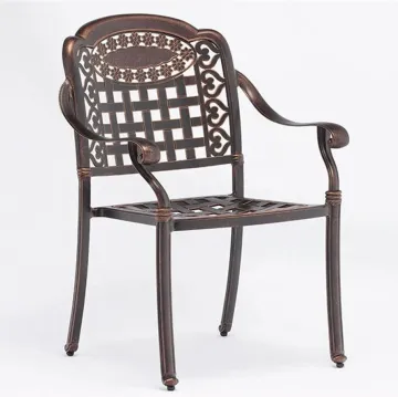 Stackable Outdoor Patio Garden Cast Aluminum Dining Chairs