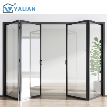 Lightweight Aluminum Tempered Glass Folding Door Customized