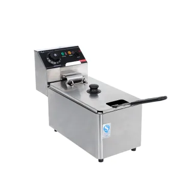 Commercial Stainless Steel Single Cylinder Electric Deep Fryer 4L Easy Clean for Food Cooking