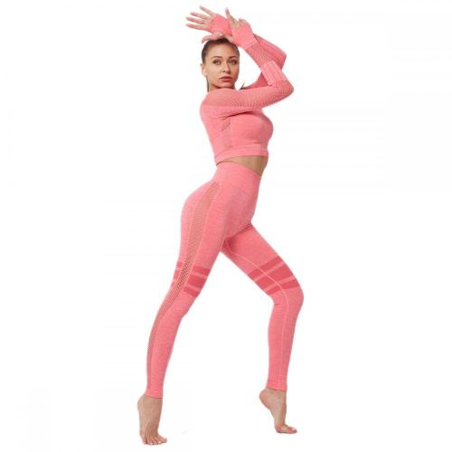 Héich Taille Gym Mesh Leggings Suit