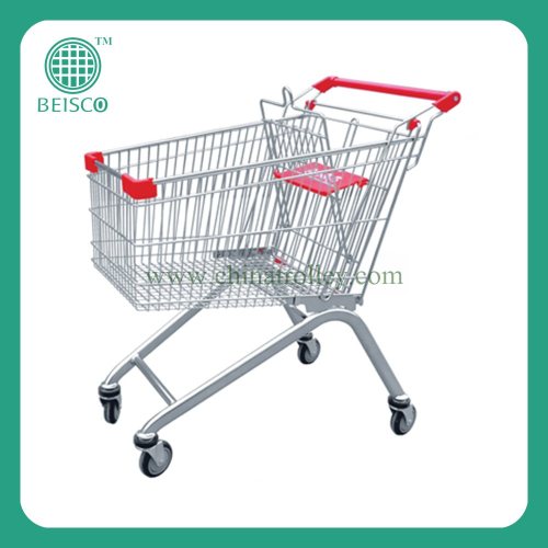 Best Selling European Style Wire Supermarket Shopping Trolley