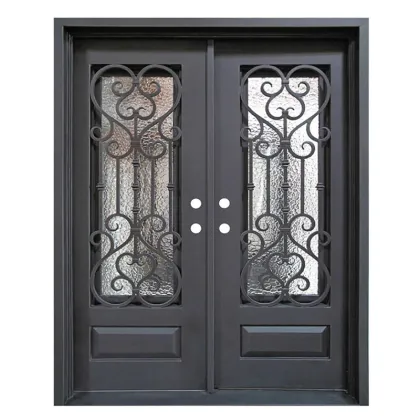 IKEA LATEST DESIGN NFRC WATERPROOF SOUND PROOF IRON GLASS DOORS FOR HOUSES