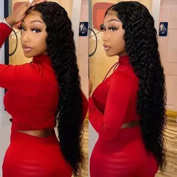 Cheap Water Wave Natural Hair Hd Full Lace Frontal Wig Pre Plucked Brazilian Virgin Human Hair Transparent Swiss Lace Front Wig