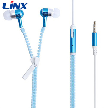 Earphone ritsleting berwarna berkualitas tinggi untuk ponsel