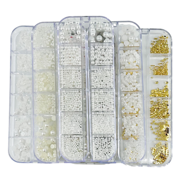 Assorted Nail Art Decorations: Glitter Rhinestones & Triangle Tips