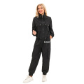 Ladies Stretch Black Casual Cargo Pants Customized