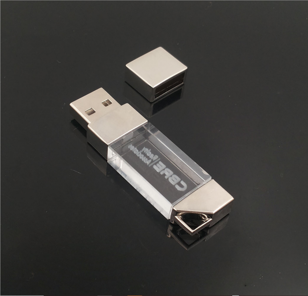 Ukiran disesuaikan 32GB 128GB Crystal USB Flash Drive