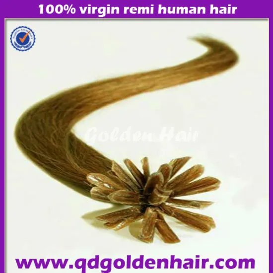 Golden Hair Wholesale Good Quality Double DrawnSuper Nail Tip Hair Extension