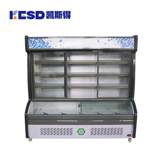 Commercial 900L Display Freezer 2 Door Refrigerator Beverage Display Cooler / Standing Showcase Freezer