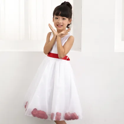 Kids white dress summer girls flower princess party dresses