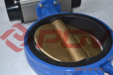 hot sale Aluminum bronze wafer pneumatic butterfly valve actuator