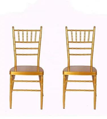 Long-Life Tiffany Chiavari Phoenix Golden Stainless Steel Chair for Weddings and Restaurants