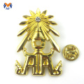 3D Gold Pating Decoration Metal Badge voor auto's