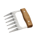 Wooden Handle S/S Pulled Pork Shredder Claws