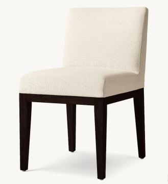 Modern Comfort Upholstered Morgan Track Arm Fabric Dining Side Chair with Solid Wood Frame