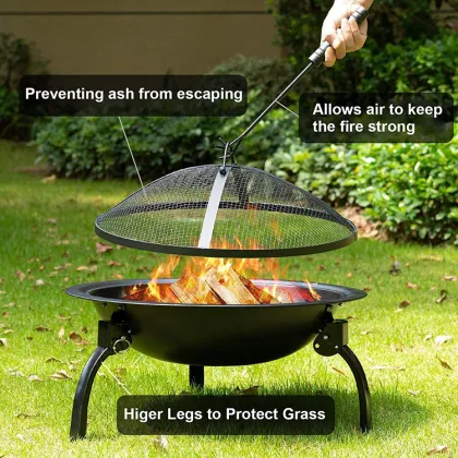 Portable Steel Folding Fire Pits for Outdoor Log Burning Fireplaces