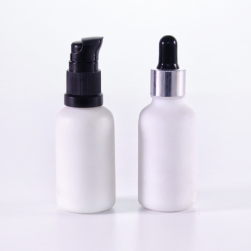 30ml botol kaca putih matte untuk perawatan kulit