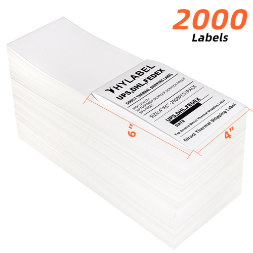 Fanfold 4 "x 6" geperforeerde directe thermische labels