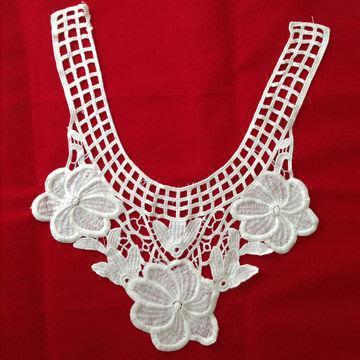 Embroidered Flower Designs Cotton Lace Collar, Various Designs Available