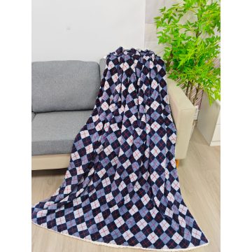 Chăn đôi Flannel Sherpa có ca rô ấm cúng