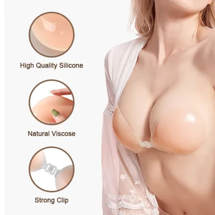 Silicone Adhesive Bra: Invisible, Push Up, Strapless & Backless Bra for Women