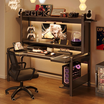 All-in-One Gaming Desk and Chair Set with Bookshelf for Bedroom