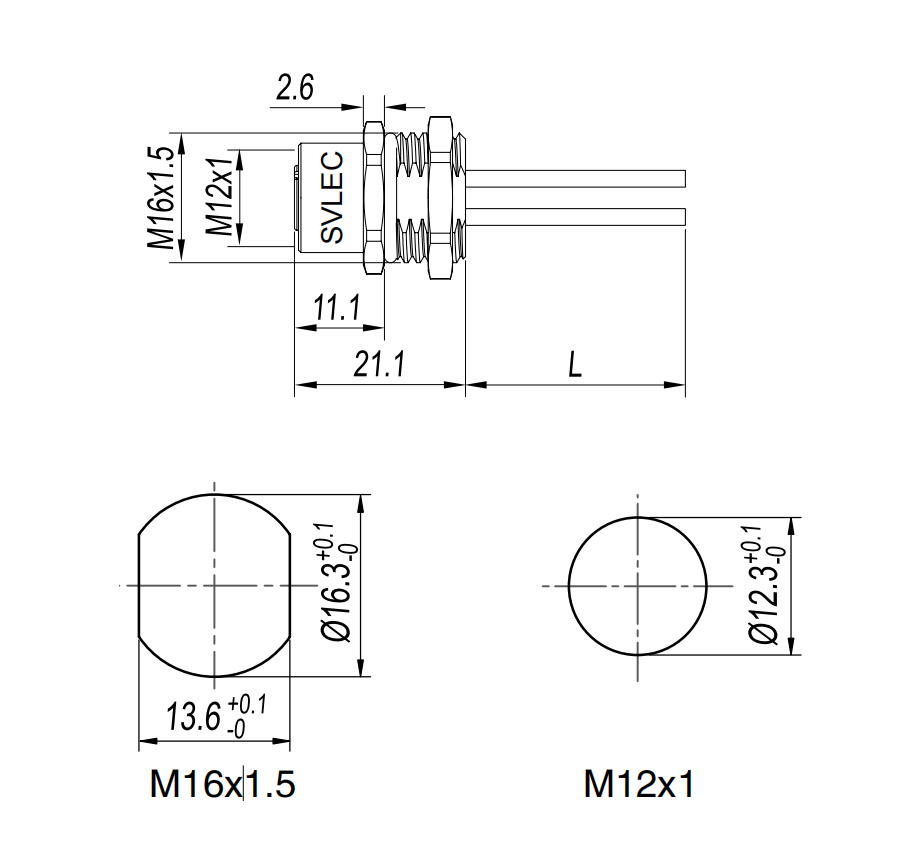 M12 panel mount Connector