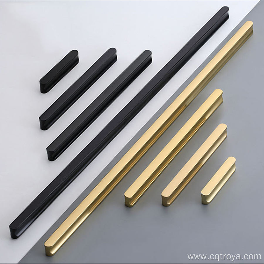 Aluminum Pull Gold Black Copper Long Wardrobe Handles